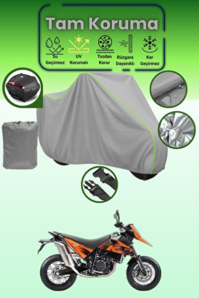 Dokaca Neo حقيبة خلفية رمادية نيون قماش مجدّل متوافقة مع KTM 690 Supermoto، غ...