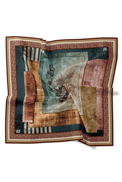 Levidor Geometric Striped Floral Pattern Sparkling Crystal Scarf