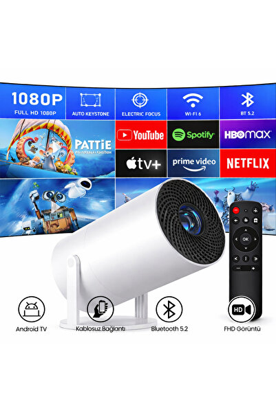 Store Android Taşınabilir Projeksiyon WiFi Destekli Akıllı Sinema Ultra HD