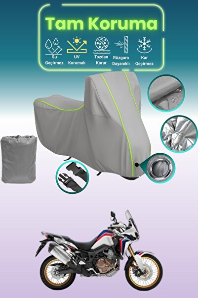 Dokaca Neo غطاء دراجة نارية رمادي نيون قماش مجدّل متوافق مع هوندا CRF1100L أف...