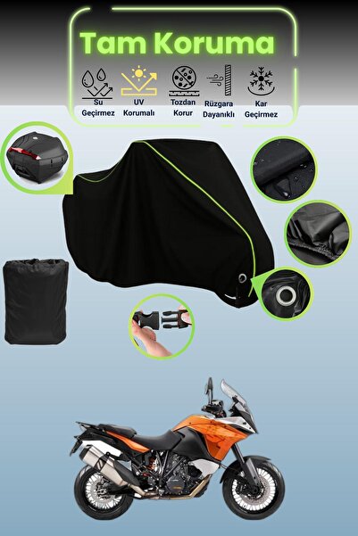 Dokaca Neo حقيبة خلفية وقفل أسود نيون قماش مجدّل متوافقة مع KTM 1190 Adventur...