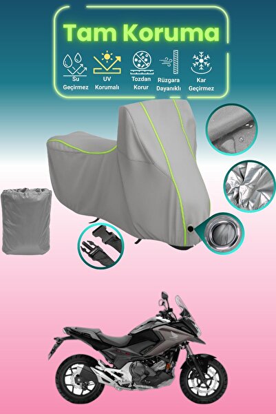 Dokaca Neo غطاء محرك متوافق مع هوندا NC 750 X باللون الرمادي النيون قماش مجدّ...