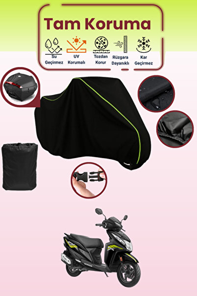 Dokaca Neo حقيبة خلفية سوداء نيون قماش مجدّل متوافقة مع قماش الدراجة النارية ...