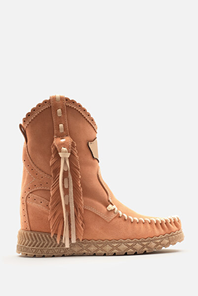 Nobrand Bella %100 Dana Derisi Made in İtaly Yavru Ağzı Gizli Ökçeli Kadın Bot