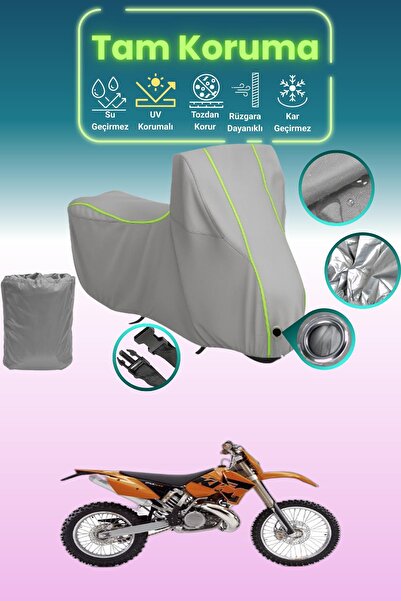 Dokaca Neo غطاء محرك متوافق مع KTM 200 EXC باللون الرمادي النيون قماش مجدّل، ...