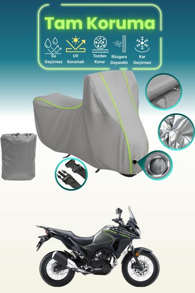 Dokaca Neo غطاء محرك متوافق مع كاواساكي فيرسيس X300 باللون الرمادي النيون قما...