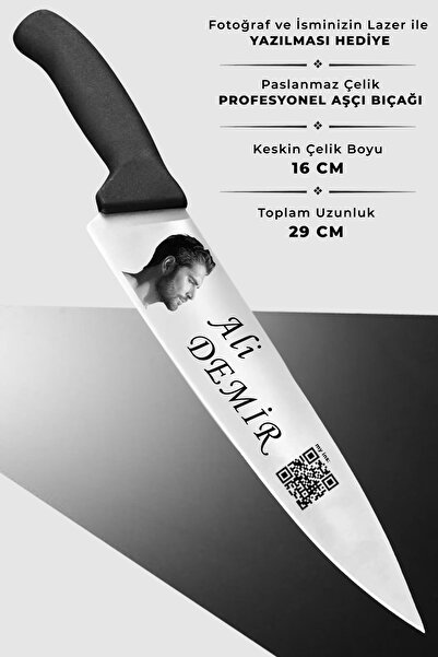 Üniformanya İsim ve Fotoğraf Hediyeli Aşçı Bıçağı, Şef Bıçakları, Chef İsimli...