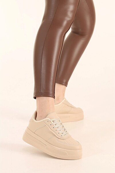 AlbiShoes Women's Thick Sole Lace-Up Sports Shoes Women's Soft Comfortable Sole Sneaker