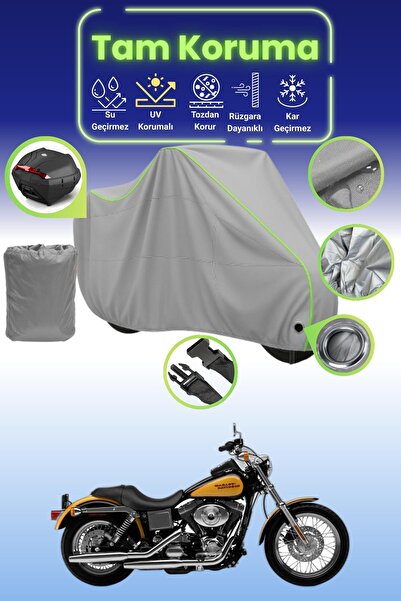 Dokaca Neo حقيبة خلفية رمادية نيون قماش مجدّل متوافقة مع هارلي ديفيدسون داينا...