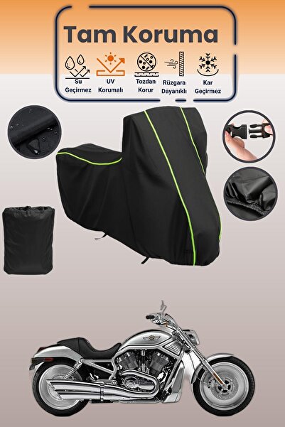 Dokaca Neo غطاء حماية أسود نيون قماش مجدّل متوافق مع هارلي ديفيدسون VRSC V-Ro...