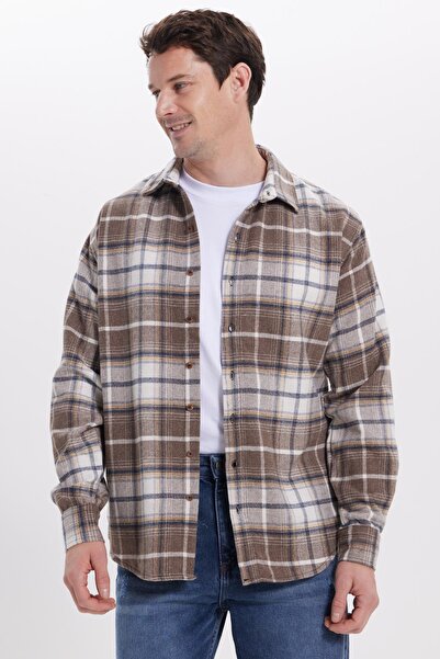 Tudors Erkek Relax Fit Rahat Kesim Kışlık Kareli Oduncu Gömlek