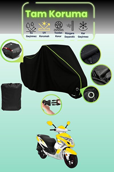 Dokaca Neo Black Neon Corded Fabric Lock and Rear Bag Compatible Yuki Yb 150 ...