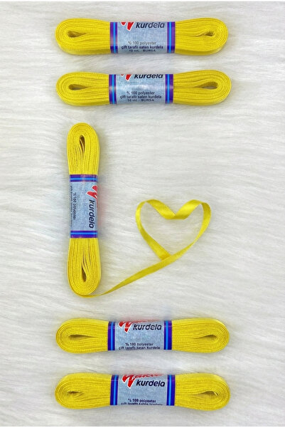 ZEYMERADE Yellow Satin Ribbon 1 cm 10 Meters, Dowry Wedding Henna Circumcision Promise Special Day Gift Decoration