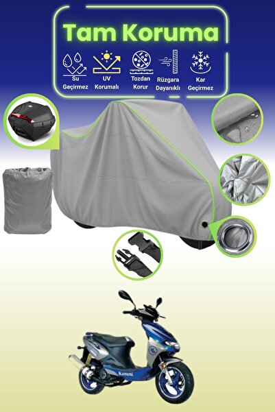 Dokaca Neo غطاء دراجة نارية رمادي نيون قماش مجدّل متوافق مع قفل وحقيبة خلفية ...