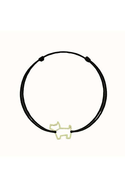 Bijuteria SORELLY Brățară cu lesă pentru câini din aur de 14k, neagră