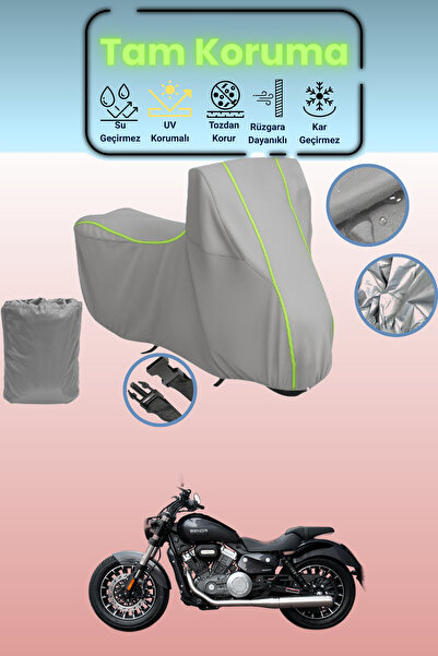 Dokaca Neo غطاء دراجة نارية رمادي نيون قماش مجدّل يوكي بيندا روك 250 متوافق، ...