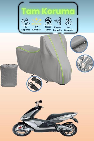 Dokaca Neo غطاء دراجة نارية رمادي نيون قماش مجدّل أبريليا إيريا 51 متوافق، غط...