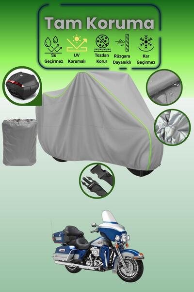 Dokaca Neo حقيبة خلفية رمادية نيون قماش مجدّل متوافقة مع هارلي ديفيدسون الترا...