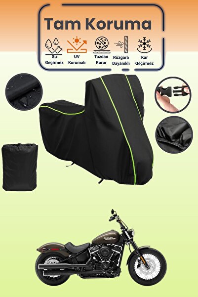 Dokaca Neo غطاء حماية أسود نيون قماش مجدّل متوافق مع هارلي ديفيدسون سوفتيل ست...