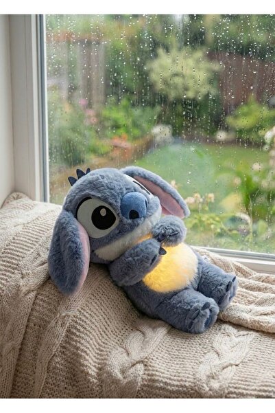 Modsy Nefes Alan Işıklı Uyku Arkadaşı , Peluş Oyuncak Stich (Mavi-Pembe)