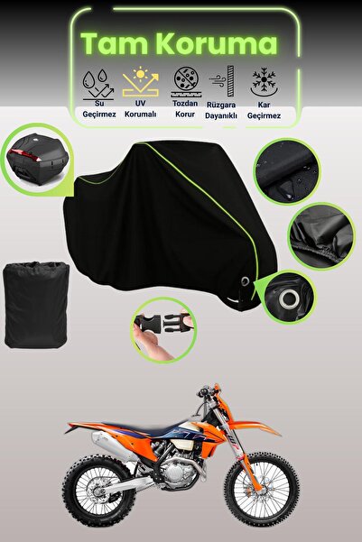 Dokaca Neo حقيبة خلفية سوداء نيون قماش مجدّل متوافقة مع KTM 530 EXC، غطاء درا...