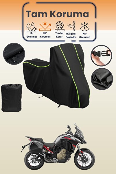 Dokaca Neo غطاء حماية أسود نيون قماش مجدّل متوافق مع دوكاتي مولتيسترادا V4 را...