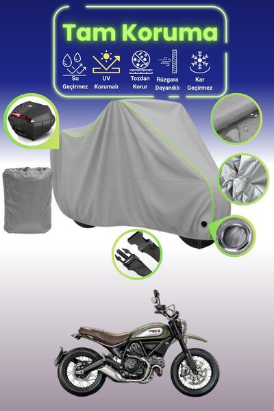 Dokaca Neo حقيبة خلفية وقفل رمادي نيون قماش مجدّل متوافقة مع دراجة دوكاتي سكر...