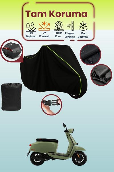 Dokaca Neo حقيبة خلفية باللون الأسود النيون قماش مجدّل متوافقة مع لامبريتا V5...