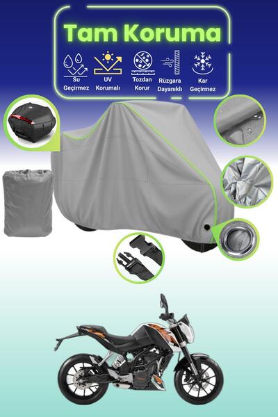 Dokaca Neo حقيبة خلفية رمادية نيون قماش مجدّل متوافقة مع KTM 200 Duke ABS متو...