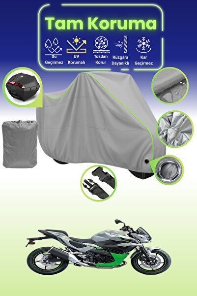 Dokaca Neo حقيبة خلفية وقفل رمادي نيون قماش مجدّل متوافقة مع دراجة نارية كاوا...