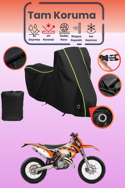 Dokaca Neo غطاء دراجة نارية متوافق مع KTM 125 EXC باللون الأسود النيون قماش م...