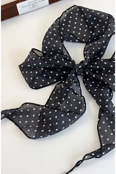 ERDESIGNN Eșarfă neagră cu buline pentru femei, eșarfă importată, eșarfă pent...