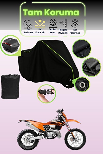 Dokaca Neo حقيبة خلفية سوداء نيون قماش مجدّل متوافقة مع KTM 300 EXC، غطاء درا...