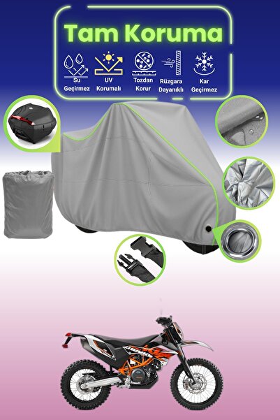 Dokaca Neo حقيبة خلفية رمادية نيون قماش مجدّل متوافقة مع KTM 690 Enduro R متو...