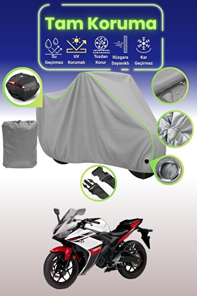 Dokaca Neo غطاء حماية رمادي نيون قماش مجدّل متوافق مع ياماها YZF R25، غطاء حم...