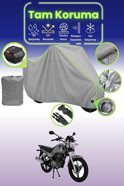 Dokaca Neo غطاء دراجة نارية رمادي نيون قماش مجدّل متوافق مع قفل وحقيبة خلفية ...