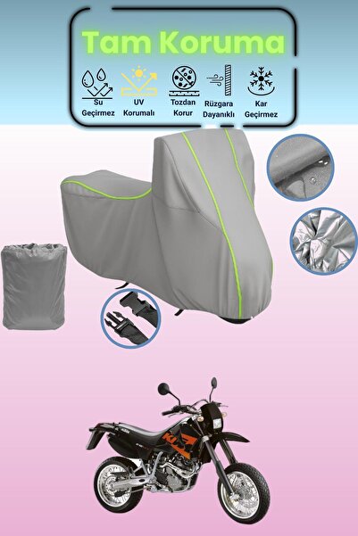 Dokaca Neo غطاء دراجة نارية متوافق مع KTM 640 LC4 باللون الرمادي النيون قماش ...