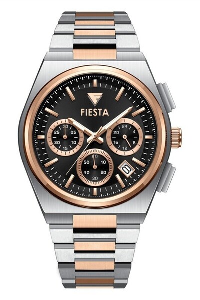 Fiesta ساعة يد رجالية F24075M بسوار معدني