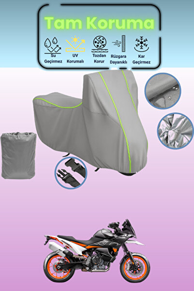 Dokaca Neo غطاء دراجة نارية رمادي نيون قماش مجدّل KTM 890 SMT متوافق، غطاء وا...