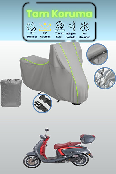 Dokaca Neo غطاء دراجة نارية رمادي نيون قماش مجدّل أورورا موجيتو 50 متوافق، غط...