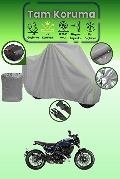 Dokaca Neo حقيبة خلفية رمادية نيون قماش مجدّل متوافقة مع دوكاتي سكرامبلر نايت...