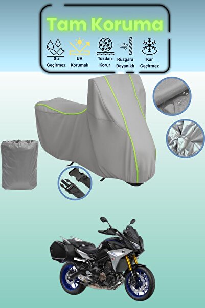 Dokaca Neo غطاء دراجة نارية رمادي نيون قماش مجدّل ياماها تريسر 900 جي تي متوا...