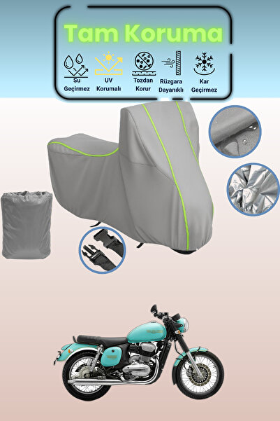 Dokaca Neo غطاء دراجة نارية رمادي نيون قماش مجدّل جاوا فورتي تو متوافق، غطاء ...