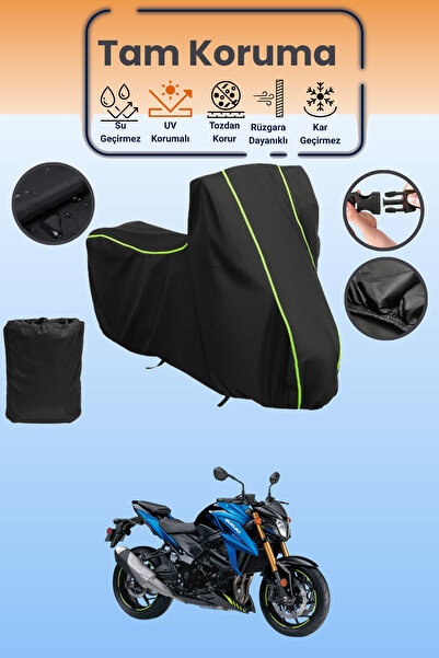 Dokaca Neo غطاء محرك أسود نيون قماش مجدّل سوزوكي GSX-S 750 ABS متوافق، غطاء و...