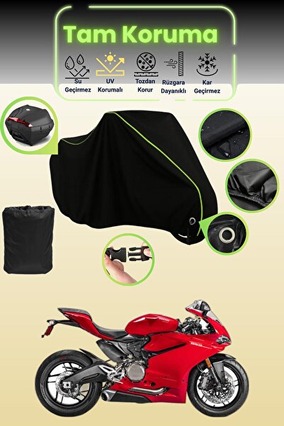 Dokaca Neo حقيبة خلفية وقفل أسود نيون قماش مجدّل متوافقة مع دراجة دوكاتي باني...