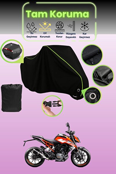 Dokaca Neo حقيبة خلفية وقفل أسود نيون قماش مجدّل متوافقة مع KTM 250 Duke ABS ...