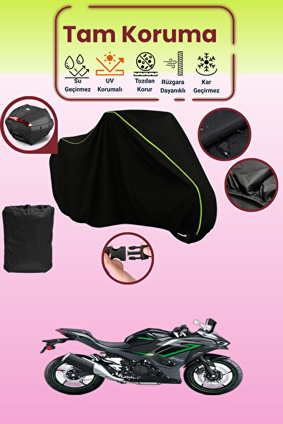 Dokaca Neo حقيبة خلفية باللون الأسود النيون قماش مجدّل متوافقة مع كاواساكي ني...