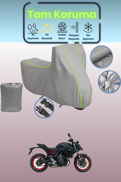 Dokaca Neo غطاء دراجة نارية رمادي نيون قماش مجدّل متوافق مع سوزوكي GSX 8S، غط...