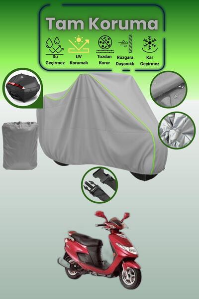 Dokaca Neo حقيبة خلفية رمادية نيون قماش مجدّل متوافقة مع سوزوكي AN 125 HK، غط...