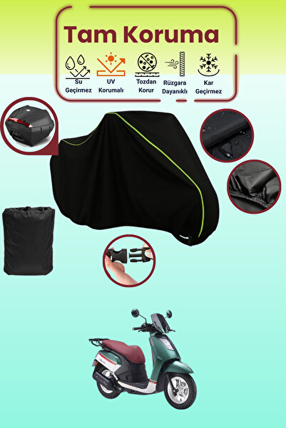 Dokaca Neo Black Neon Corded Fabric Tail Bag Compatible Arora Gemma 125 Compa...